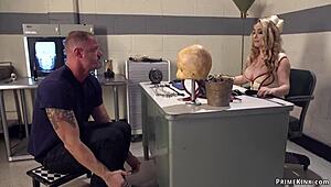 i'm the huge tits nurse choking and tying up this patient with my strapon