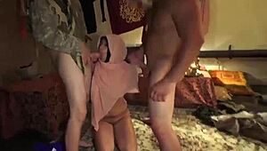 Teen van girl joins local group for hardcore action