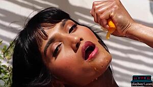 Curvy Indian Milf Angel Constance Strips Naked Outdoors for Playboy