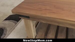 Stepmother oiled up and ready for hardcore action