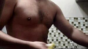 Macho Guy Bent Over Washing Dishes In Doggystyle