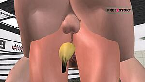 animated 3d threesome fucking