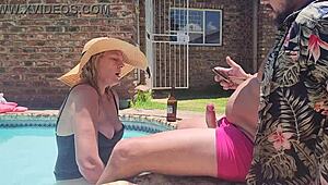 Old fat guy gets his cock sucked intensely by hotel girl