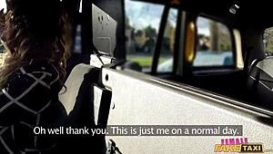 Fat cock stretches tight pussy in UK taxi with wild emotion
