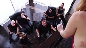 6 on 1 gangbang with bondage and assfucking