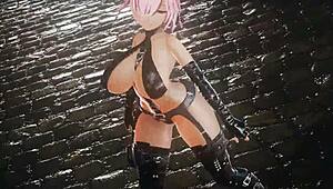 Mashu Kyreilight MMD Lupin R18 with Big Tits in Action