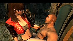 Sudden 3D Action with Miya in Skyrim