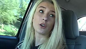 New skinny blonde model performs blowjob at casting audition