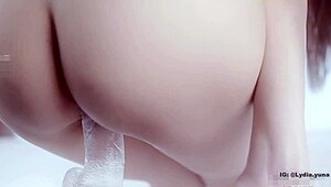 D.Va rides dildo in her ass