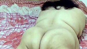 horny bbw milf fingers her shaved pussy in homemade solo