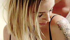 teenfidelity lya missy, european blonde teen, strips naked and gives hardcore blowjob with perky tits