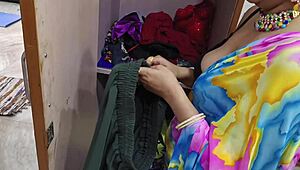 Indian Desi Step Mom with Big Boobs Helps Stepson Quit Smoking with Sex in Hindi!