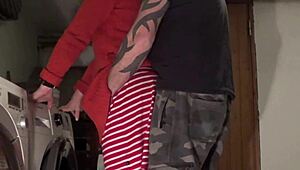 My wife gets dick in the laundry room, oh boy!