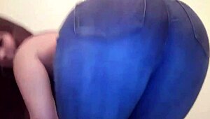 Are these the tightest jeans ever on a slutty brunette?