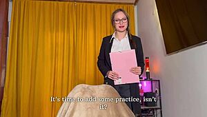 Biology tutor got wild showing me how to finish inside her ass