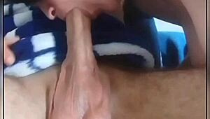 Stepmom Gives Sloppy Blowjob To Stepson's Monster Cock