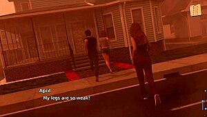 brunette with big tits in homemade anime cartoon erotic scene