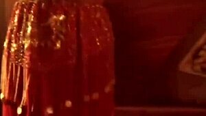 Sexy babe teases with erotic belly dancing alone. Her nude moves arouse in private.