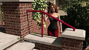 brunette with big tits in homemade anime cartoon erotic scene