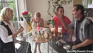 his blonde gf tests new sex toys on birthday, oops!