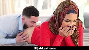 Stepbrother schools hijab stepsis in pleasing with big cock doggystyle - HijabLust
