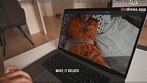 Step mom stays quiet while screwed in shared bed after app undress