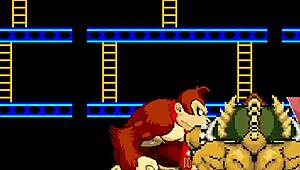 damn, bowser koopa and donkey kong slam mario in wild cartoon clash!