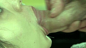 Queen Mona gives sensual close-up blowjob with cum on face 😍