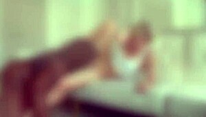 A petite 18+ woman helps the maintenance man relax with a cool drink in this free preview.