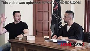 omg sexy lawyer helena valentine gets dp at court with hot babe aisha gp362 😍