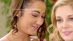 hot friends charlotte and lily try lesbian sex for first time?