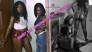 Step brother fucks mommy and teen in threesome.