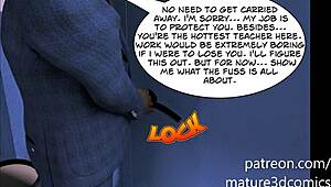 Big Ass Teacher Rides Principal's BBC In 3D