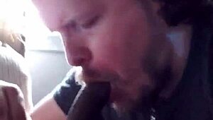 Gay blowjob with monster big black cock