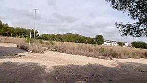 Spanish Amateur Stud with Big Cock Jerks Off on Public Trail with Cumshot