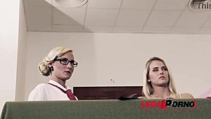 omg sexy lawyer helena valentine gets dp at court with hot babe aisha gp362 😍