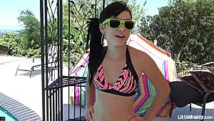 hey little bailey, how does that dildo feel in your brunette pussy?