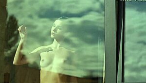 Model Victoria Mur caresses her stunning body with care