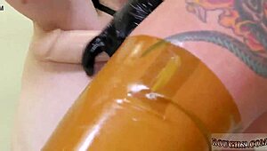 At the extreme party orgy, bound teens squirt under domination.