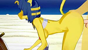 Ankha From Animal Crossing Gets Fucked On The Beach