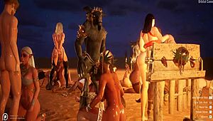 intriguing wildlife group orgy in 3d hentai