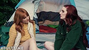 lesbian camping trip with lacy lennon and aria carson tribbing
