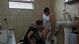 French Maid Gags on Cock for Messy Blumkin Cum