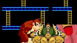 damn, bowser koopa and donkey kong slam mario in wild cartoon clash!
