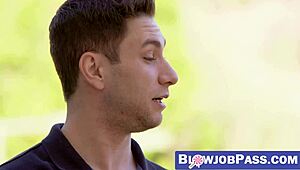 INCREDIBLE YOUNG 18+ BABE DAISY LEE SUCKS HUGE COCK UNTIL FACIAL BLAST!