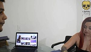 Fucking with a fan! Big tits and cock!