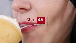 Brunette Kiara Gold Satisfied By Bf In Kitchen.