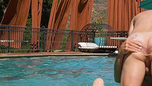 gay lovers having hot sex by the pool 😍🏊‍♂️