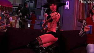 Jozie dark halloween tease in sims 4