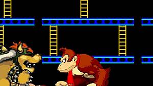damn, bowser koopa and donkey kong slam mario in wild cartoon clash!